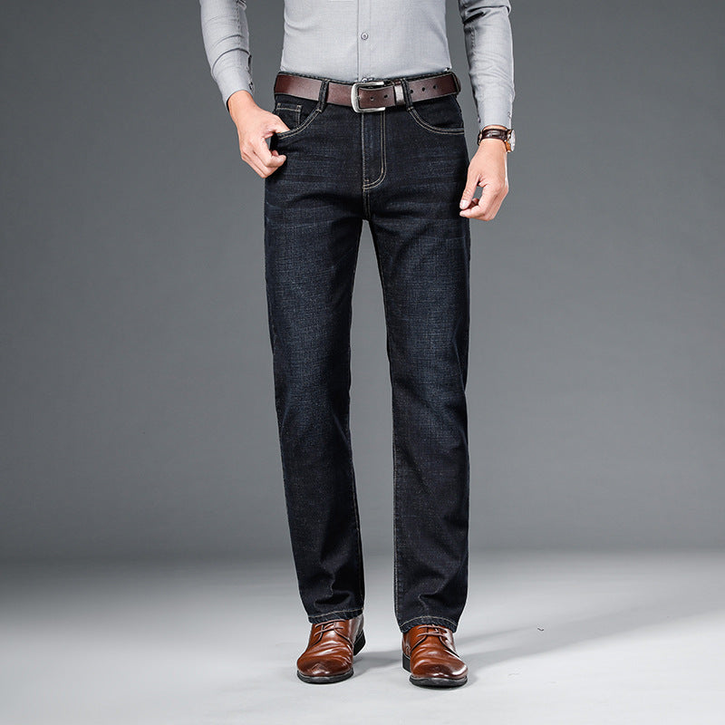 Elastic Straight Jeans