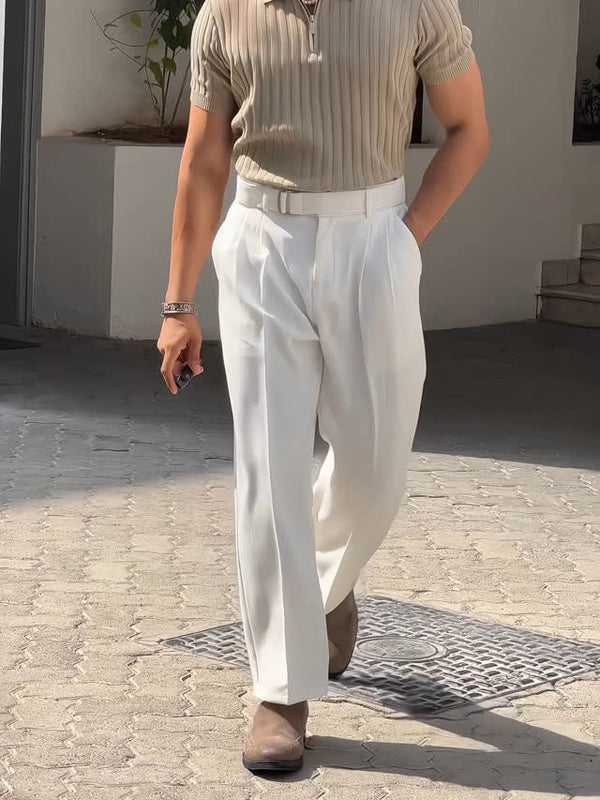 White High-Waist Pants
