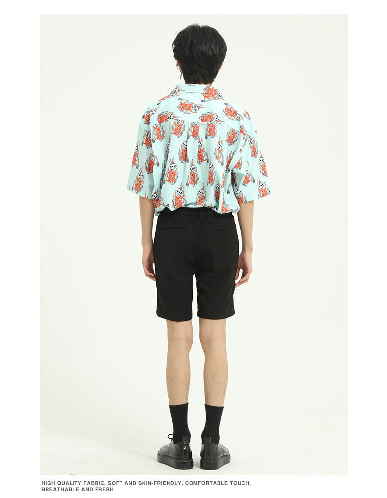 Skull print short sleeve shirt