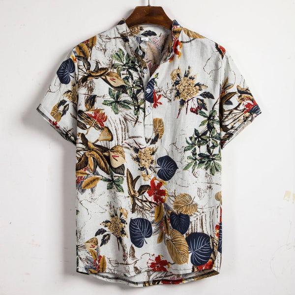 Slim shirt men contrast color