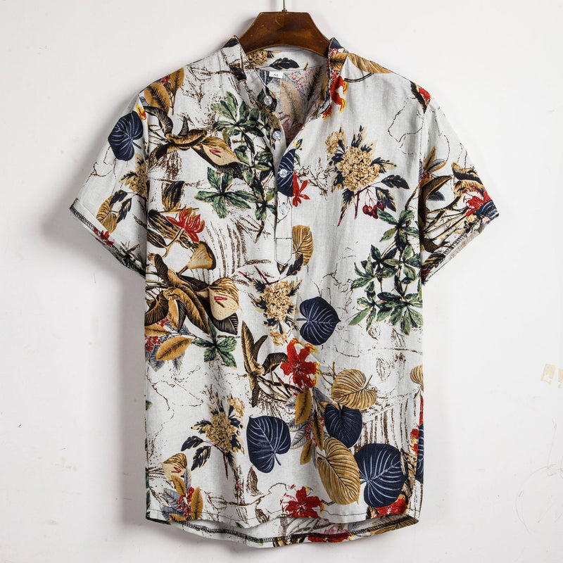 Slim shirt men contrast color