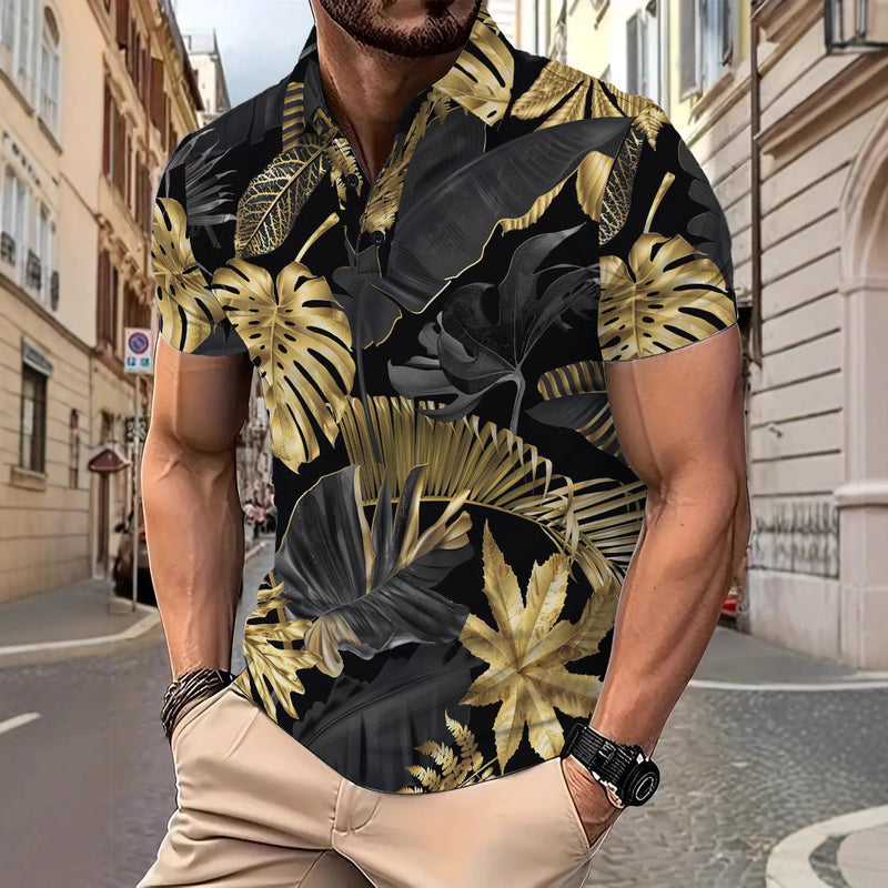 Men’s Gold Print Shirt