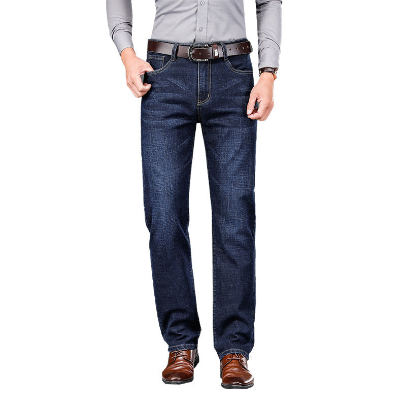 Elastic Straight Jeans