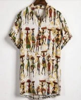 Slim shirt men contrast color