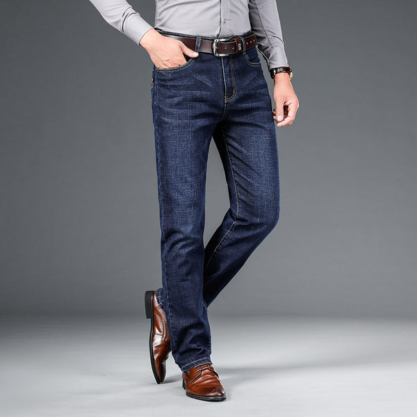 Elastic Straight Jeans