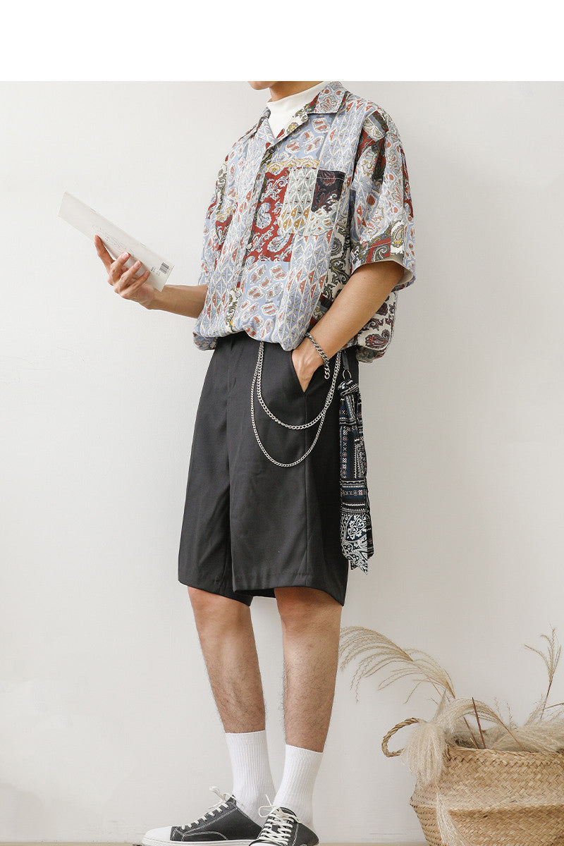 Retro flower shirt men's