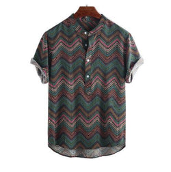 V-neck wave print