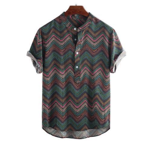 V-neck wave print