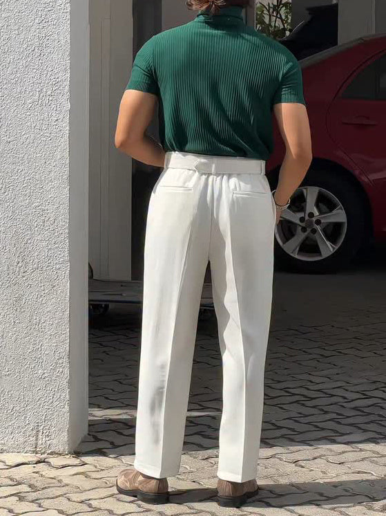 White High-Waist Pants