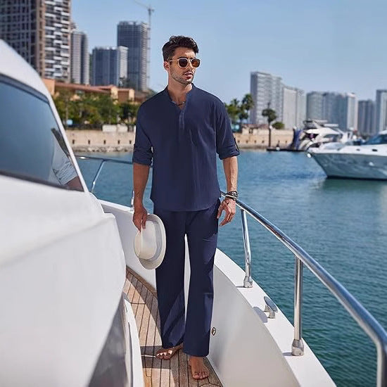 Solid Cotton Suit