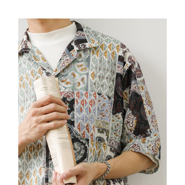 Retro flower shirt men's
