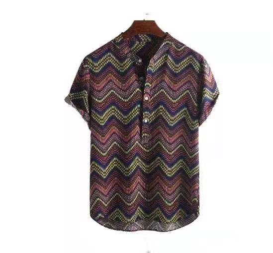 V-neck wave print