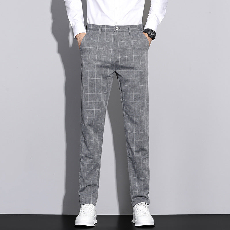 Slim Plaid Pants