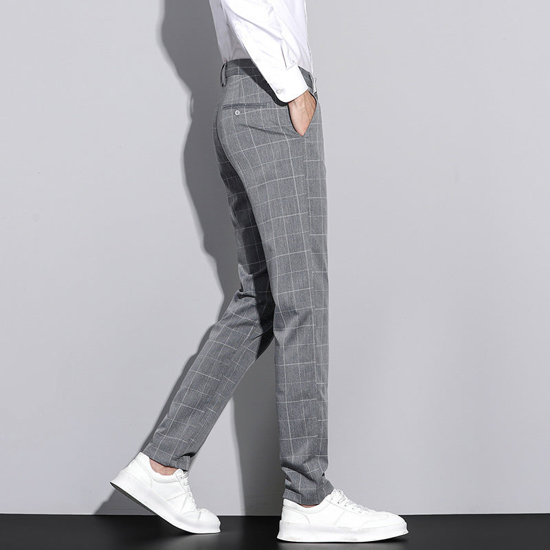 Slim Plaid Pants