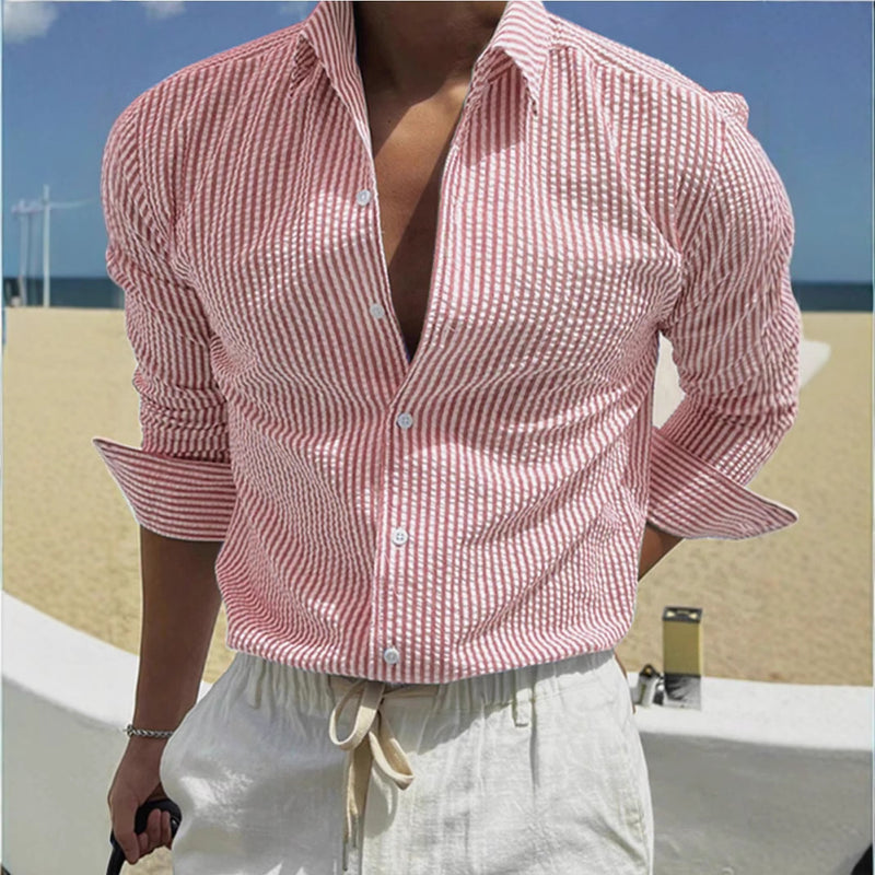 Striped Lapel Shirt