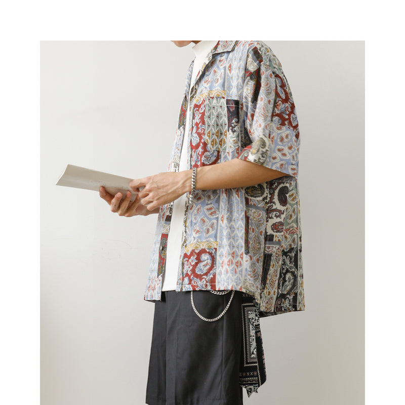 Retro flower shirt men's