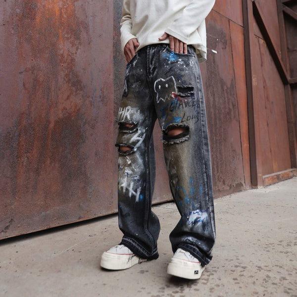 Neutral Ripped Jeans