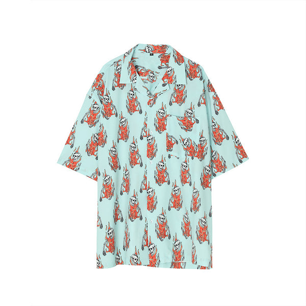 Skull print short sleeve shirt