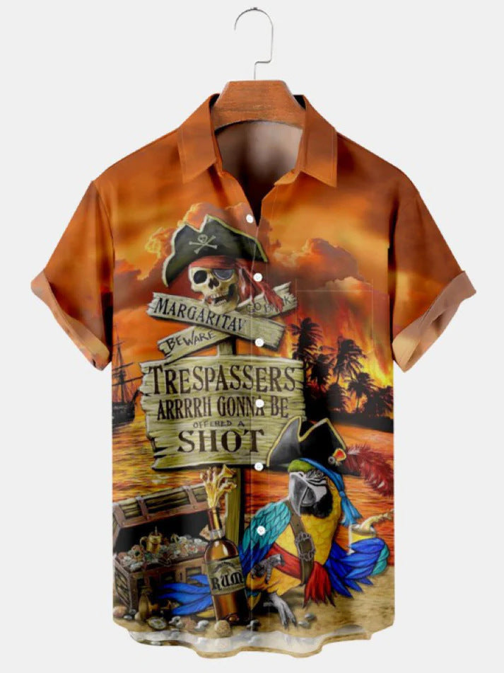 Printed Lapel Shirt