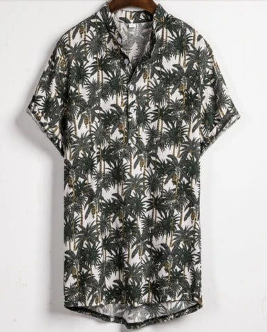 Slim shirt men contrast color