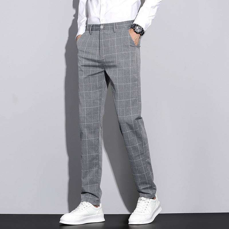 Slim Plaid Pants