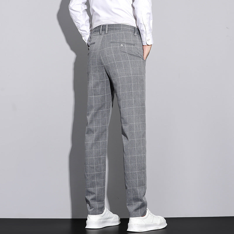 Slim Plaid Pants