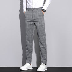 Slim Plaid Pants