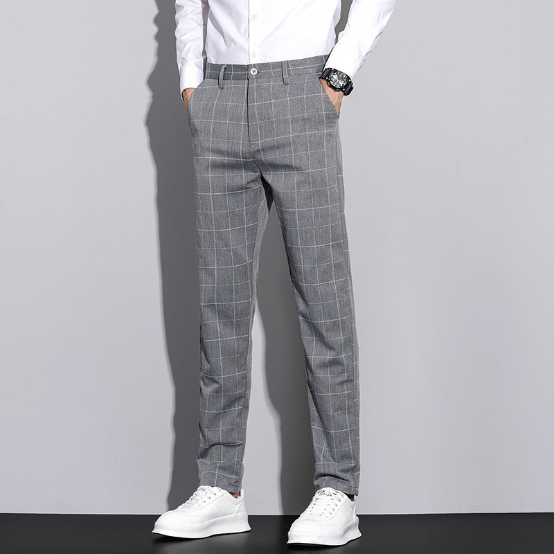 Slim Plaid Pants