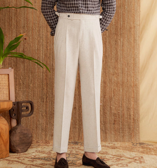 High-waist Straight Pants