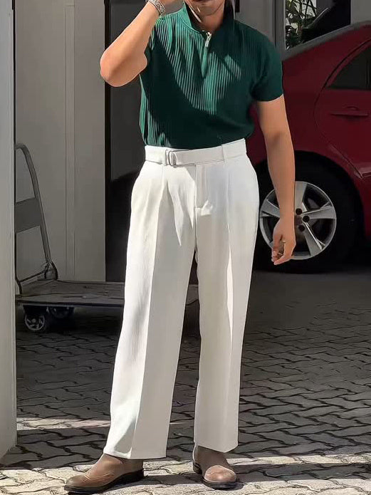 White High-Waist Pants