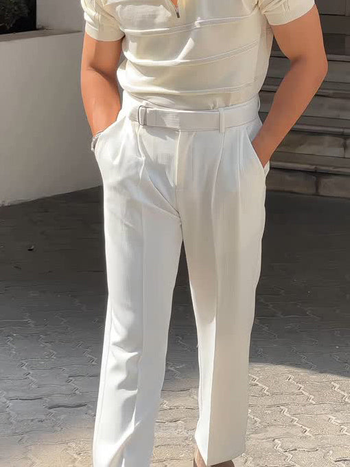 White High-Waist Pants